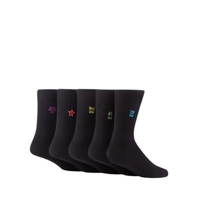 Freshen Up Your Feet Pack of five black cotton blend socks